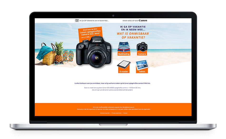 Lead generatie campagne Canon Camera